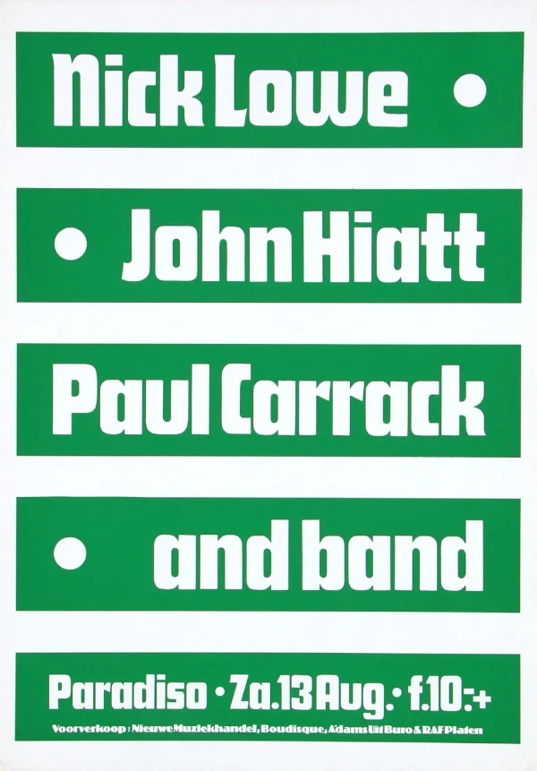 Nick Lowe - John Hiatt - Paul Carrack - 13 augustus 1983