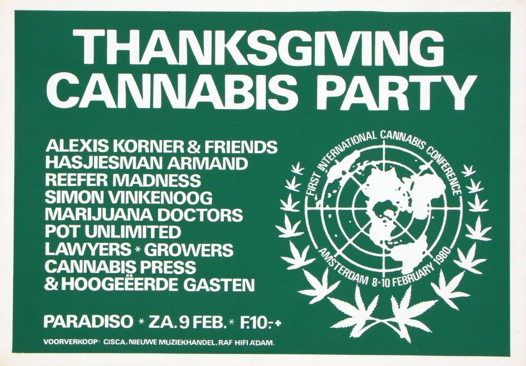 Thanksgiving Cannabis Party - 9 februari 1980